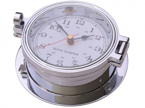 Chrome 12 Hour Marine Clock 116mm
